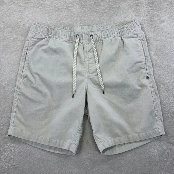 Vuori Optimist Shorts Men XL Grey Corduroy Elastic Waist Drawstring Stretch V385