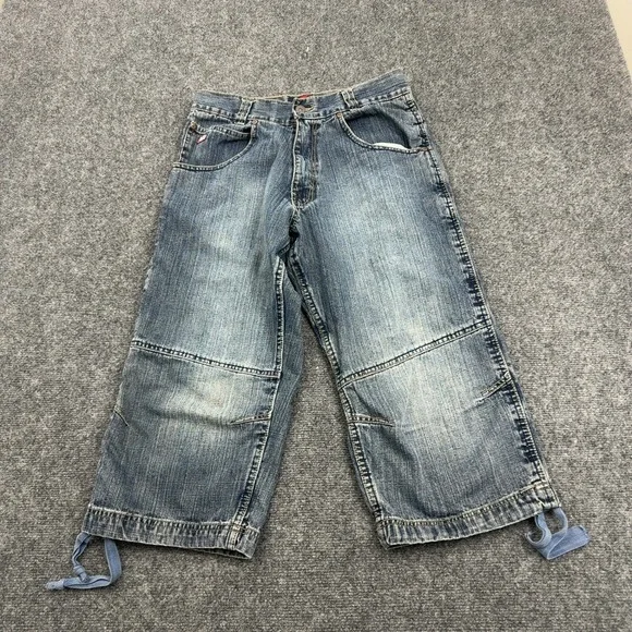 Vintage Mecca Denim Capri Shorts Mens 32 Blue Cotton Baggy Skater Y2K Streetwear