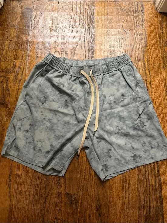 Light Blue Drawstring Casual Shorts