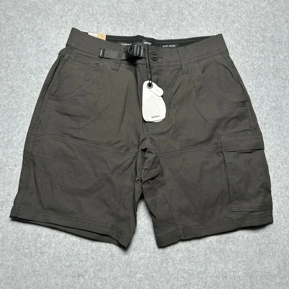 Prana Stretch Zion Short II Mens 28 Dark Iron Grey Hiking Cargo Shorts 8 Inseam