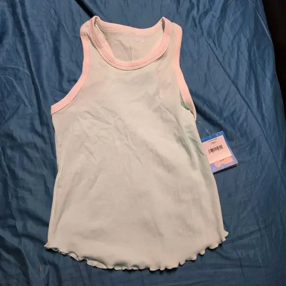 DSG Girls Medium Waterscape Cotton Rib Tank NWT