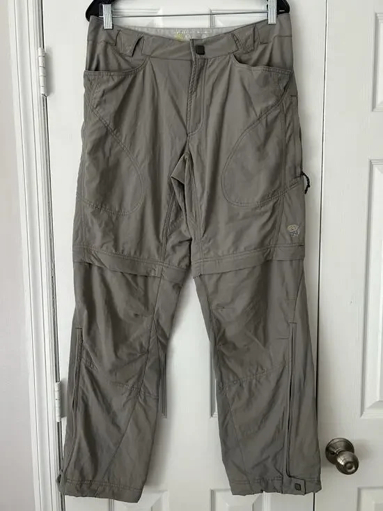 Mountain Hardwear Convertible Zip Off Hiking Pants Men’s M Regular Gray Nylon