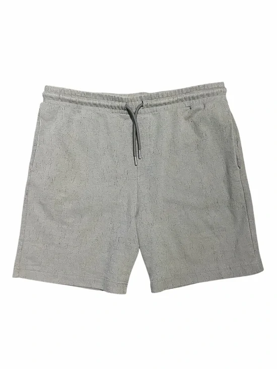 Zara Textured Terry Shorts Men’s XL Gray Casual Drawstring Lounge