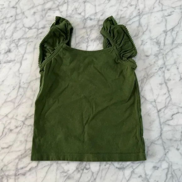 Janie & Jack Green Flutter Sleeve Tank Top Size 5