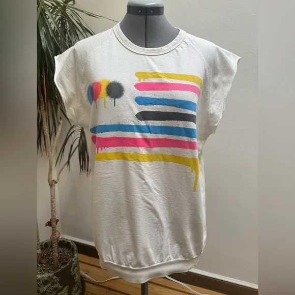 Famous Four Colors Oakland Organic Cotton Graphic Muscle Tee - White