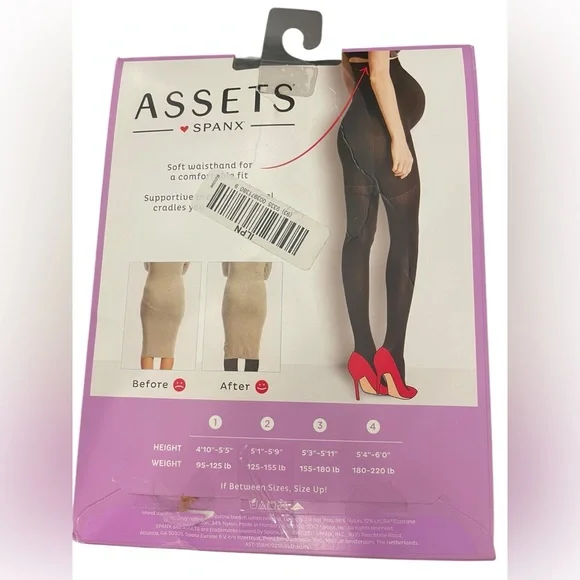 Spanx Assets Maternity Shaping Tights‎ Size 2 Black Soft Waistband NEW