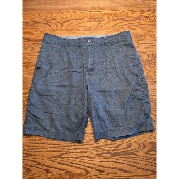 Prana Furrow Shorts Mens SZ 34 Blue Gray Casual Walking Hiking Cargo Outdoor 8