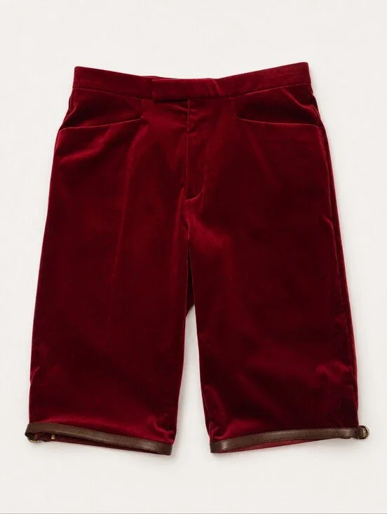 GUCCI | SS21 Bordeaux Stretch Cotton Velvet Buckle Shorts NWT IT 48 US 32