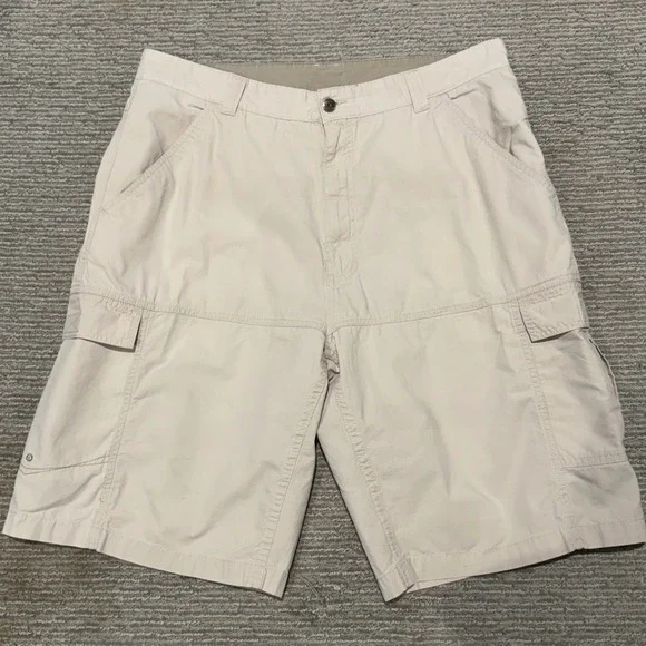 Ocean Pacific OP Sport Mens Cargo Shorts Tan Khaki Ripstop Cotton Size 38