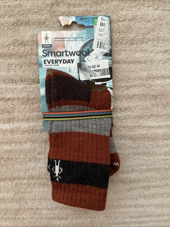 Smartwool Everyday Barnsley Sweater Crew Socks Striped Merino Wool Socks