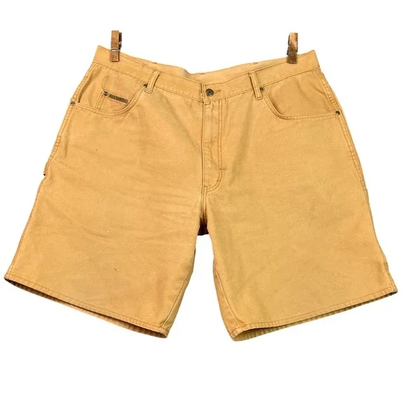 Big Smith Carpenter Shorts Mens 40 Brown Canvas Duck Utility Workwear Cotton