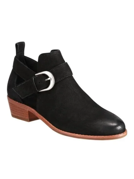 Frye women's Mia ankle booties 9M black leather buckle cutout boots