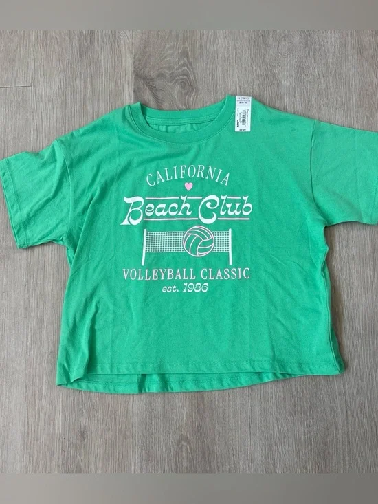 NWT SO Boxy Cropped Short Sleeve Tee Girls Large 10/12