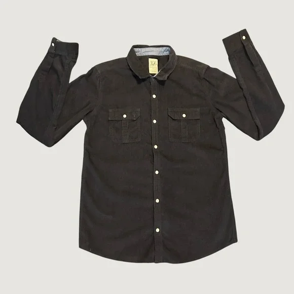 Young & Free Boys Navy Blue Long Sleeve Button Down Shirt Size 13-14Y NWT 1511