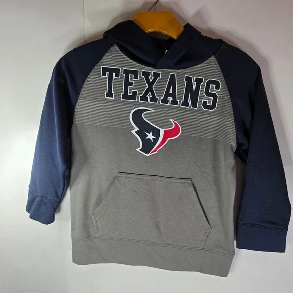 NFL Team Apparel Houston Texans Youth Hoodie Sweatshirt Gray Navy Size 6/7