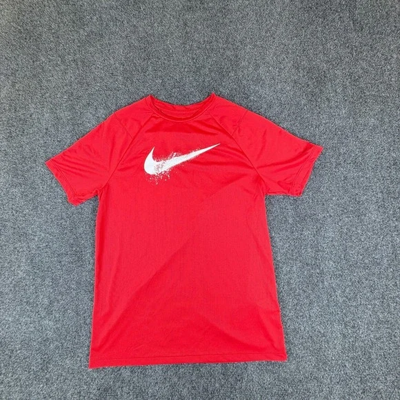 Nike Dri-Fit T-Shirt Boys XL Red White Swoosh Logo‎ Raglan Sleeve Activewear