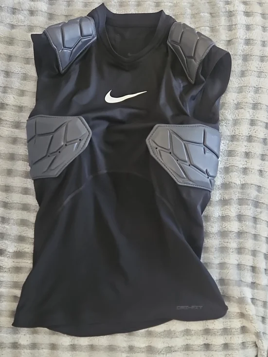 Nike Nike Youth Black Compression Sleeveless Top with Gray Protective Pads