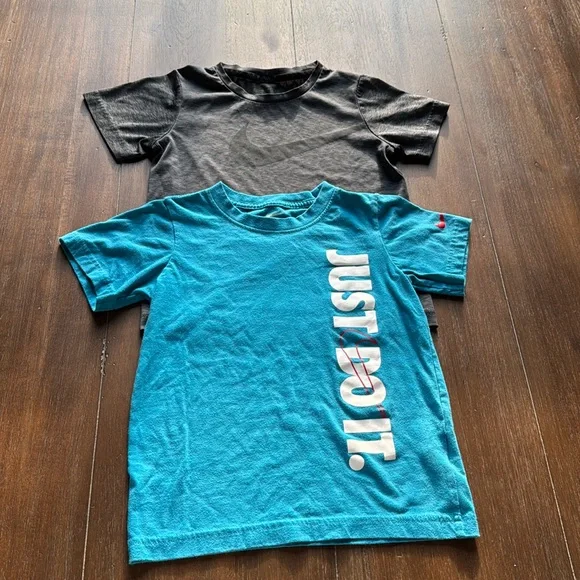 Two (2) Size 6-7YRS Nike dry fit swoosh and Cotton blend just do it tees