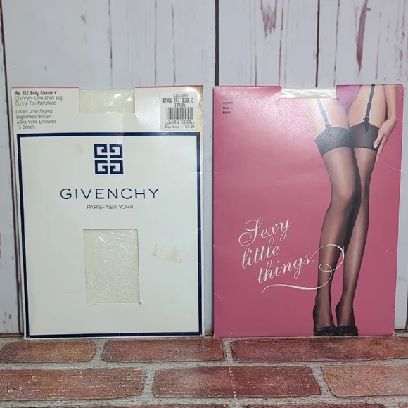 Designer 90's Pantyhose Bundle Pair Givenchy Victoria's Secret Size‎ C NEW
