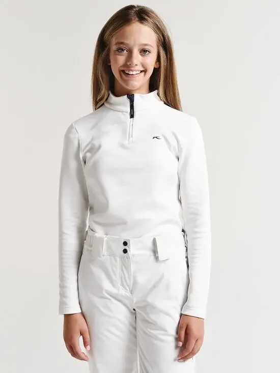 KJUS Girls' Youth 14 Jade Midlayer Half Zip Size 164 Ski Snowboard White