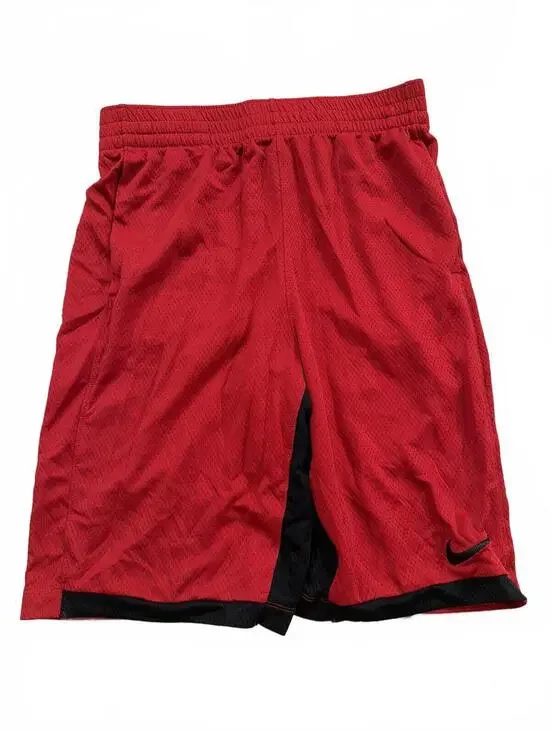 Nike Boys Red Black Dri-FIT Red Athletic Shorts XL