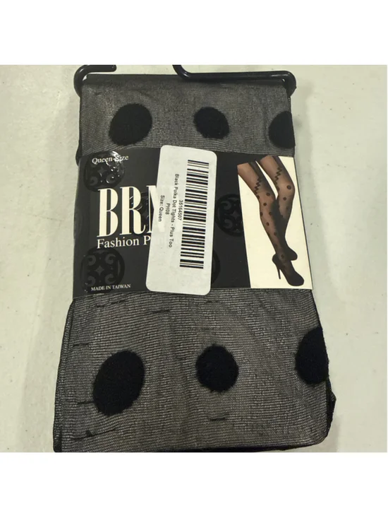 Women's Unbranded Polka Dot Tights Queen Size Black
