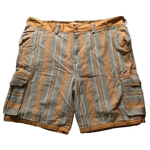 The Territory Ahead Bright Striped Cargo Hippy Skater Retro Shorts Adult Size 42