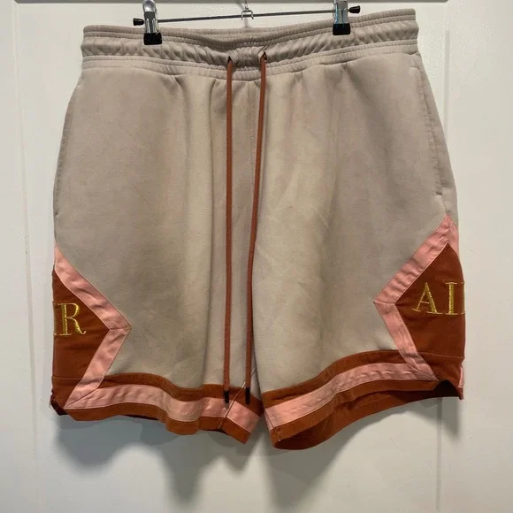 Jordan Brand Flight Heritage Shorts Tan Pink Clay Mens Large DH3610-104