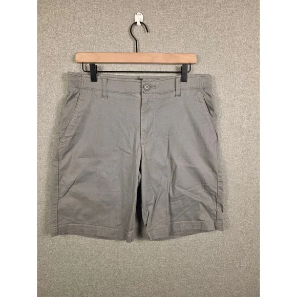 Lee X-Treme Comfort Mens Gray Chino Shorts Size 32 Stretch Flat Front 4183506