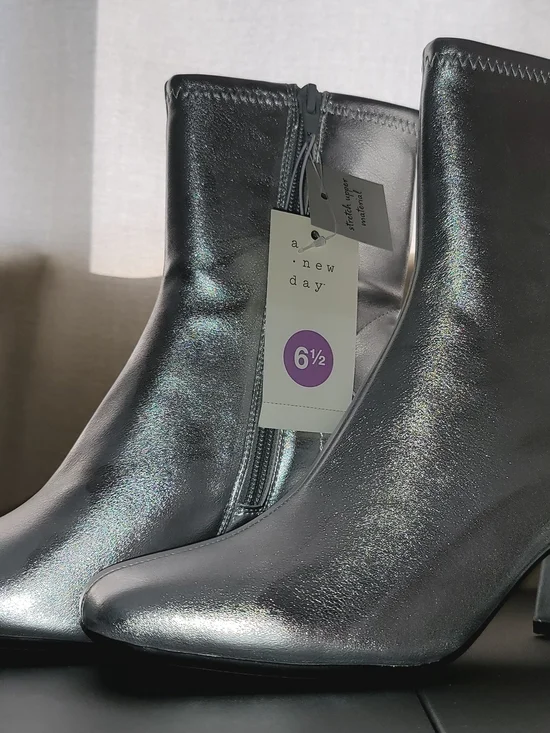 a new day Metallic Silver Women's Ankle Booties