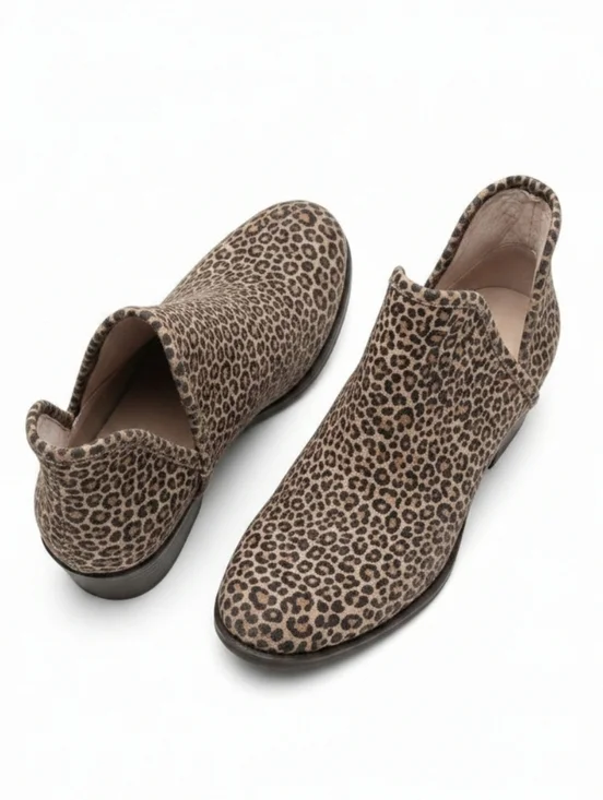 LUCKY BRAND | BALEY LEATHER LEOPARD V-CUT BOOTIES