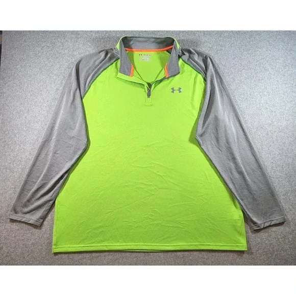Under Armour Men's Athletic Fishing Shirt, Size 2XL, Lime Green , Long Sleeve
