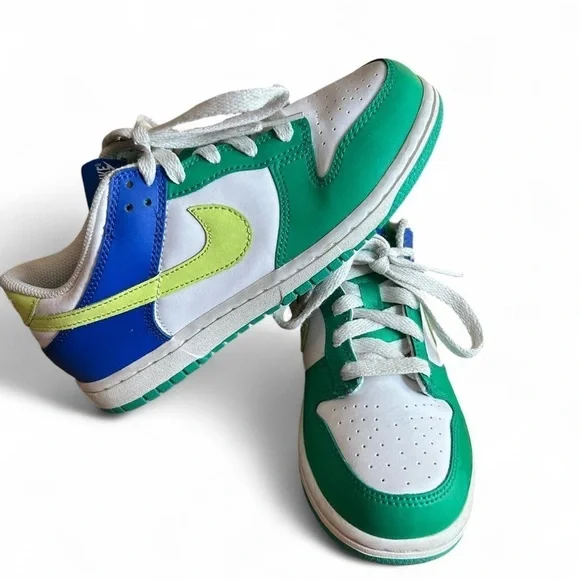 Nike Dunk Low GS Stadium Green Royal 3Y – Kids Color Block Sneakers