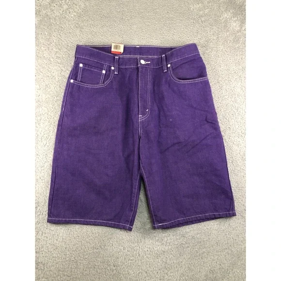 Levi's 569 Shorts Men Size 34 Purple NWT Loose Straight Denim