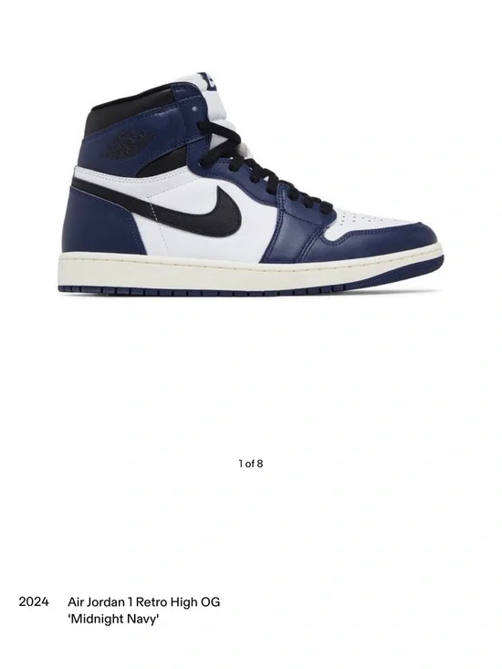 Nike Air Jordan 1 Retro High OG Midnight Navy/White/Black
