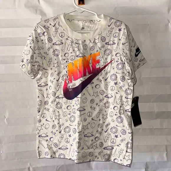 Nike Kid's Purple Graphic T-Shirt Short Sleeve Athletic Tee Size 7