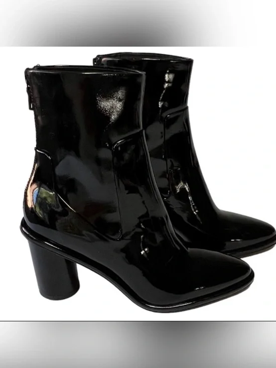 rag & bone Wiley Patent Leather Ankle Boots Black Pointed Toe Women’s 6 Luxe