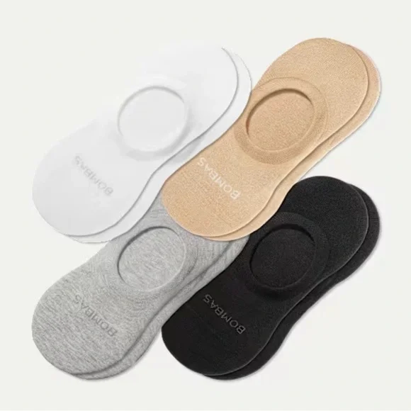 NWT Bombas Women’s Casual No-Show Socks - White, Tan, Gray, Black 4 pack