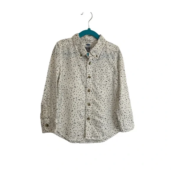 Old Navy Celestial Print Stars Galaxy Button Up Long Sleeve Shirt Youth Size 4T
