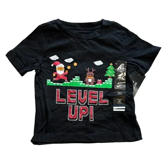 ADTN Black Holiday Santa Level Up Gaming Tee 6