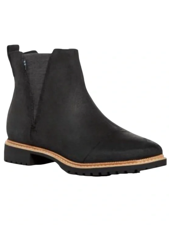 TOMS Black Suede Lug Sole Boots