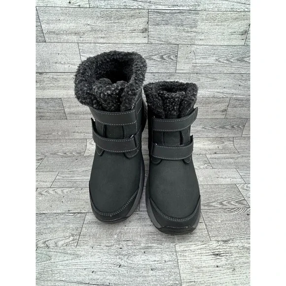 Orthofeet Florence 886 Women Size 7 Black Leather Ankle Boots Faux Fur Lining‎