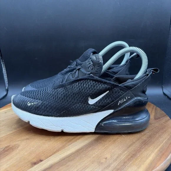 Nike Air Max 270 (PS) Youth Size 2.5Y Shoes Black White Sneakers AO2372-001