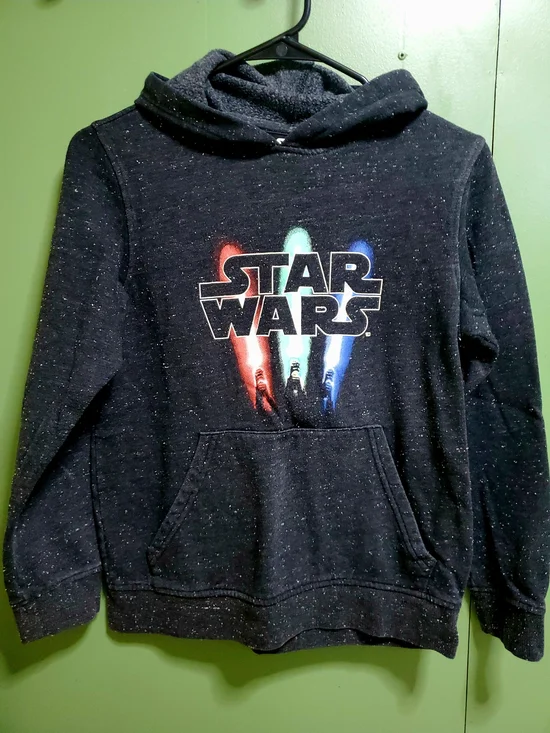 Star Wars Kids Black Speckle Hoodie with Glow In The Dark Lightsabers