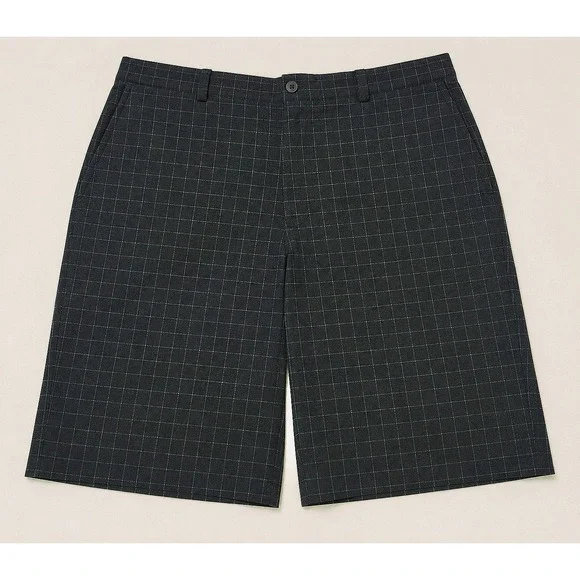 Nike Golf Tour Performance Shorts Black Plaid Dri Fit Performance Size 36