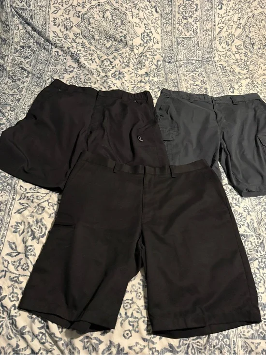 Men's Size 38 Lot Classic Black and Charcoal Shorts - 3-Pack