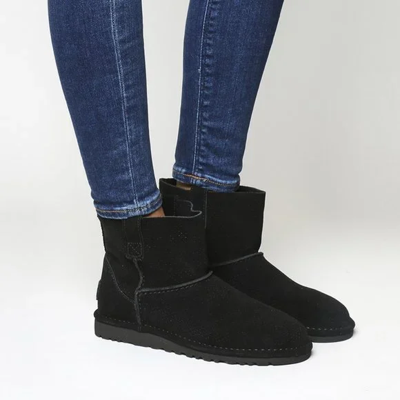 NEW Ugg Womens Size 6 Classic‎ Unlined Mini 1017532 Black Suede Leather Boots