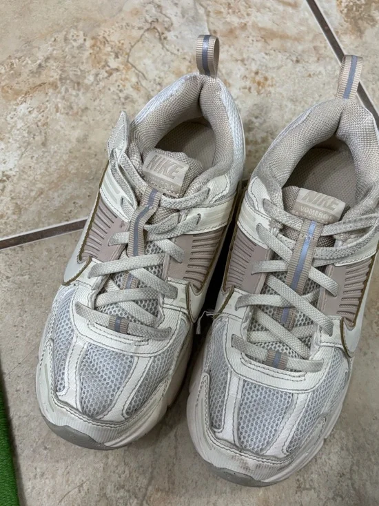 Nike Kids Neutral Beige and White Athletic Sneakers