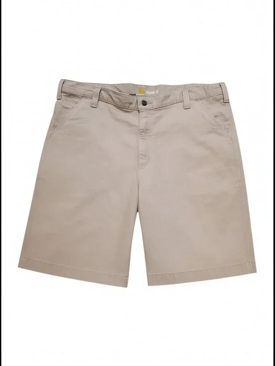 CARHARTT SZ 40 Men's Rugged Flex Relaxed Fit Canvas Work Shorts in Khaki