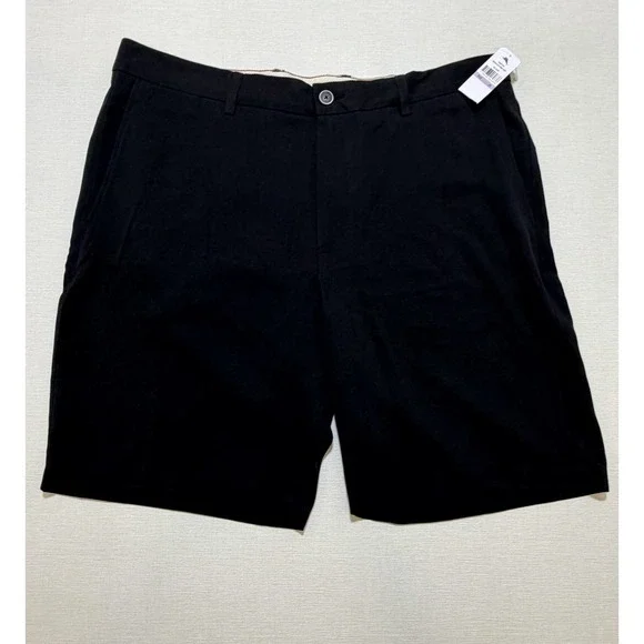 Tommy Bahama Tortola Flat Front Shorts 100% Silk Men's Size 38 Black